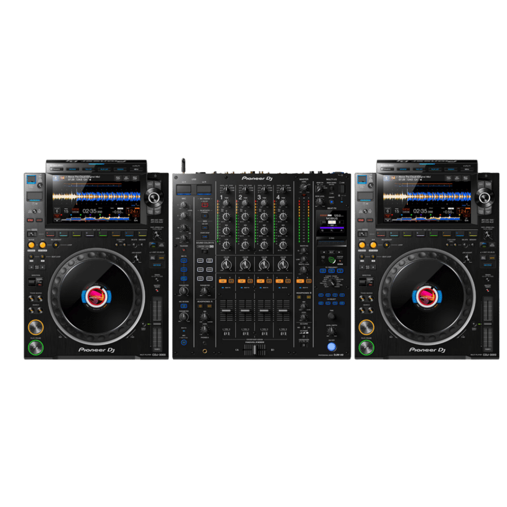 2x CDJ 3000 en A9 mixer