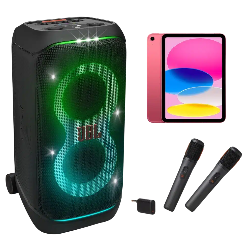 Karaoke set huren met JBL Partybox 710, JBL microfoons en Apple Ipad