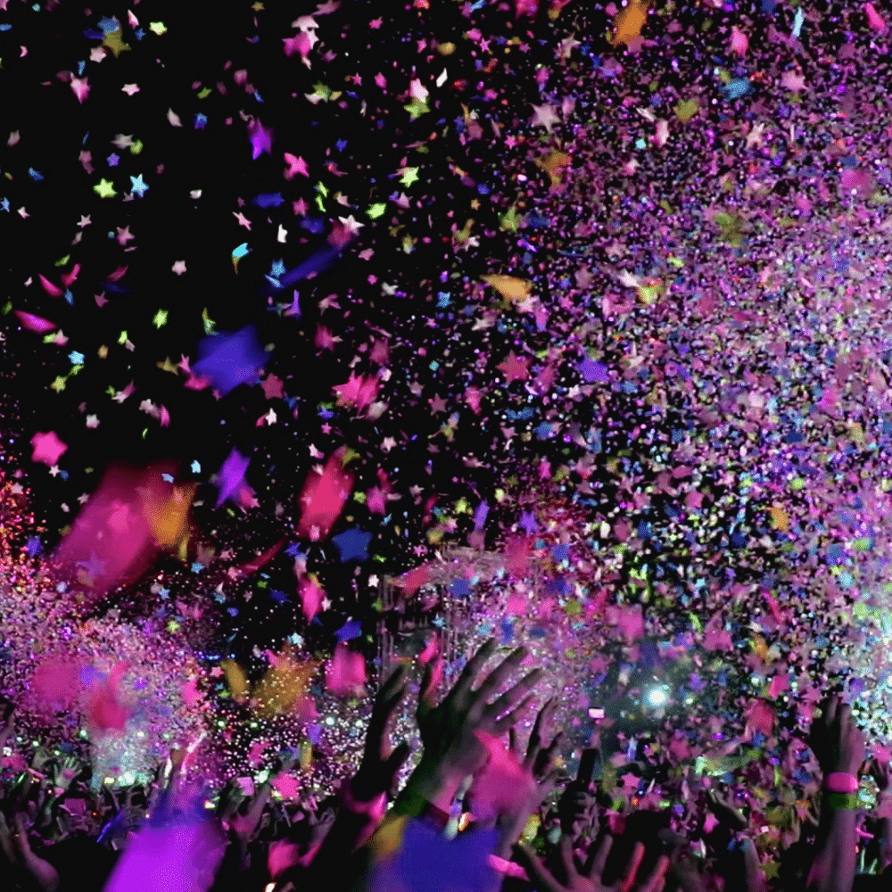 feest met veel confetti