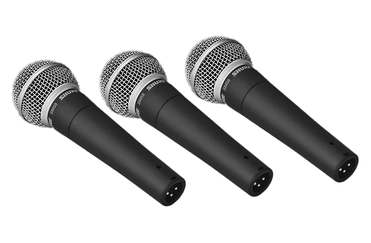 3 microfoons van het merk Shure