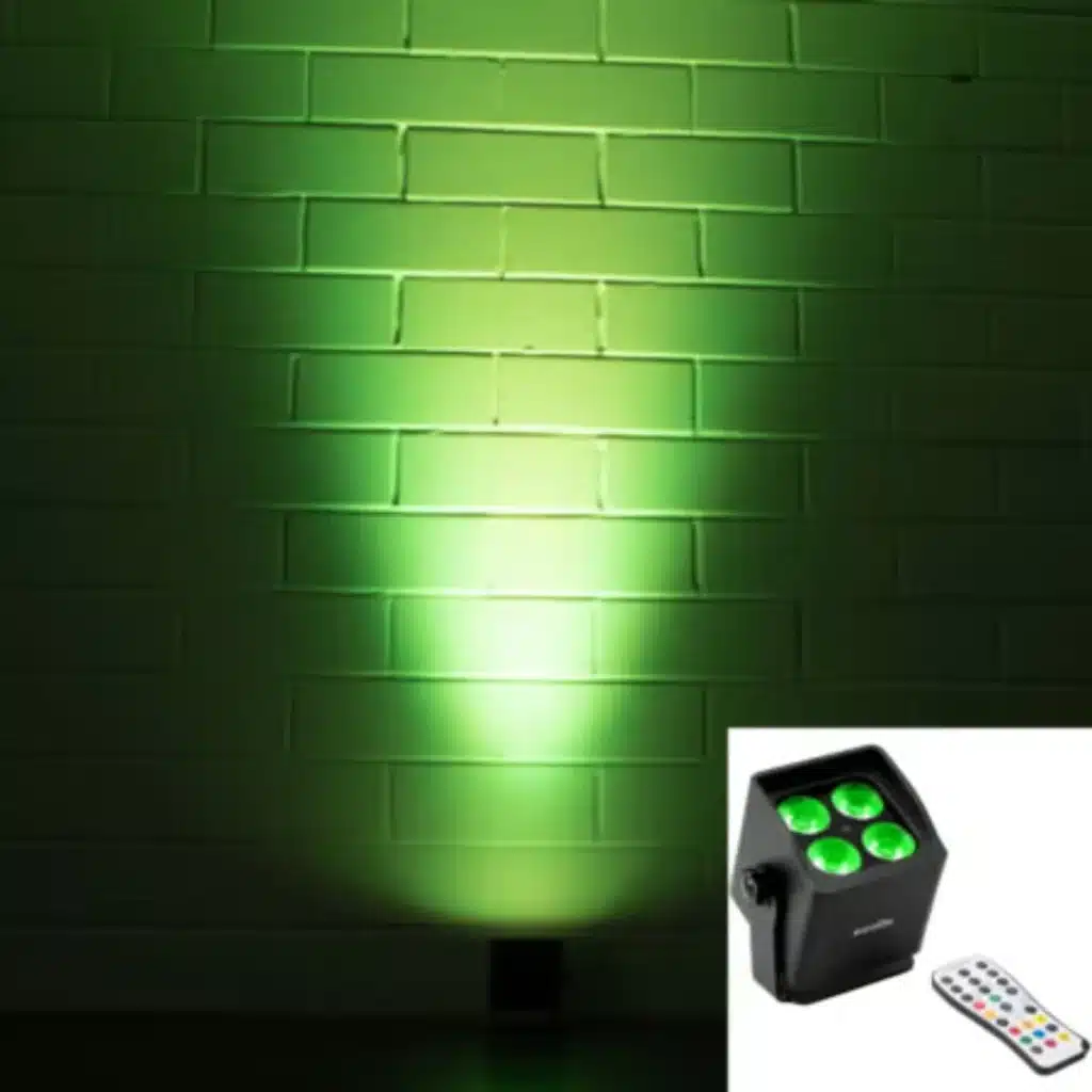 Decoratie verlichting uplight groen licht op accu