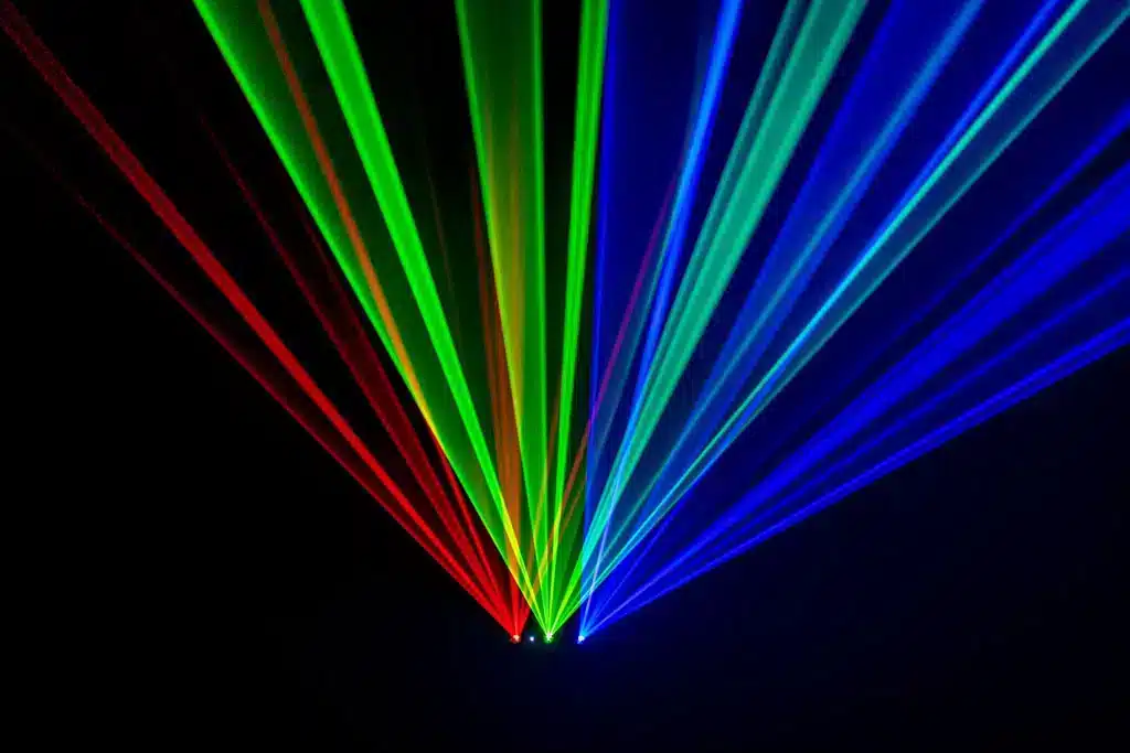 Laser verlichting effect rood, groen en blauw