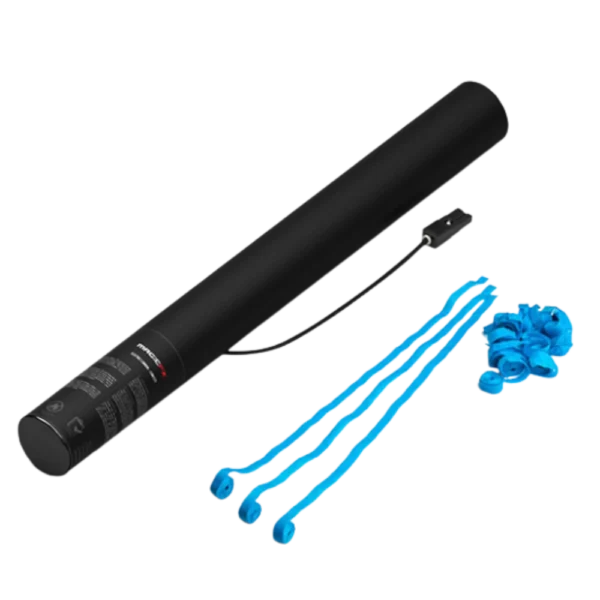 Confetti streamer licht blauw elektrische koker bio 50 cm