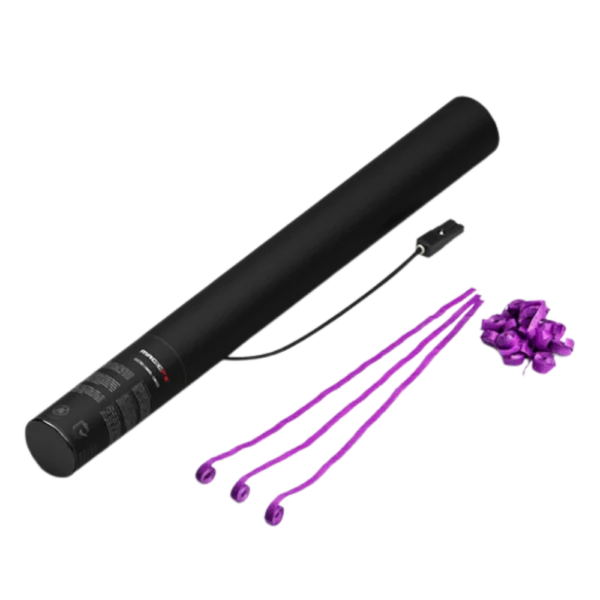 Confetti streamer paars elektrische koker bio 50 cm