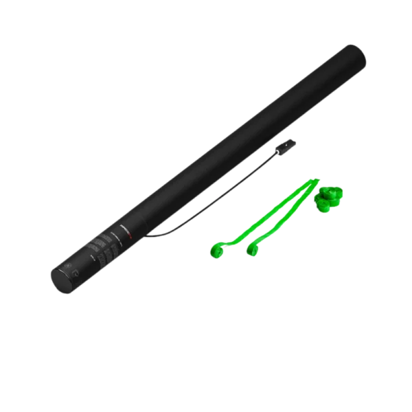 Confetti streamers licht groen elektrische koker bio 80 cm