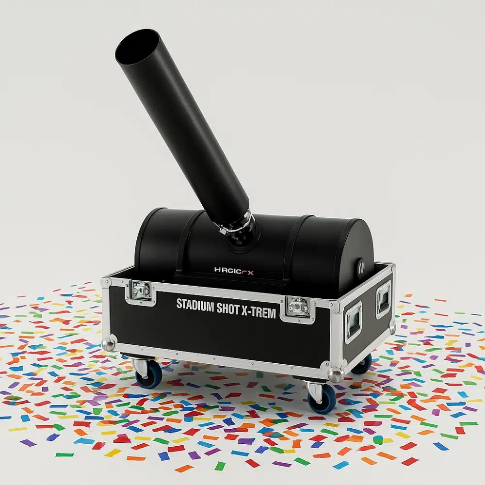 Stadium shot confetti van het merk Magic FX met confetti op de grond